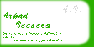 arpad vecsera business card